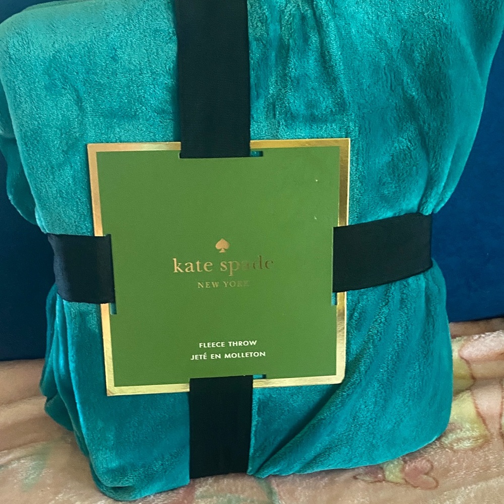 kate spade Turquoise Fleece Throw